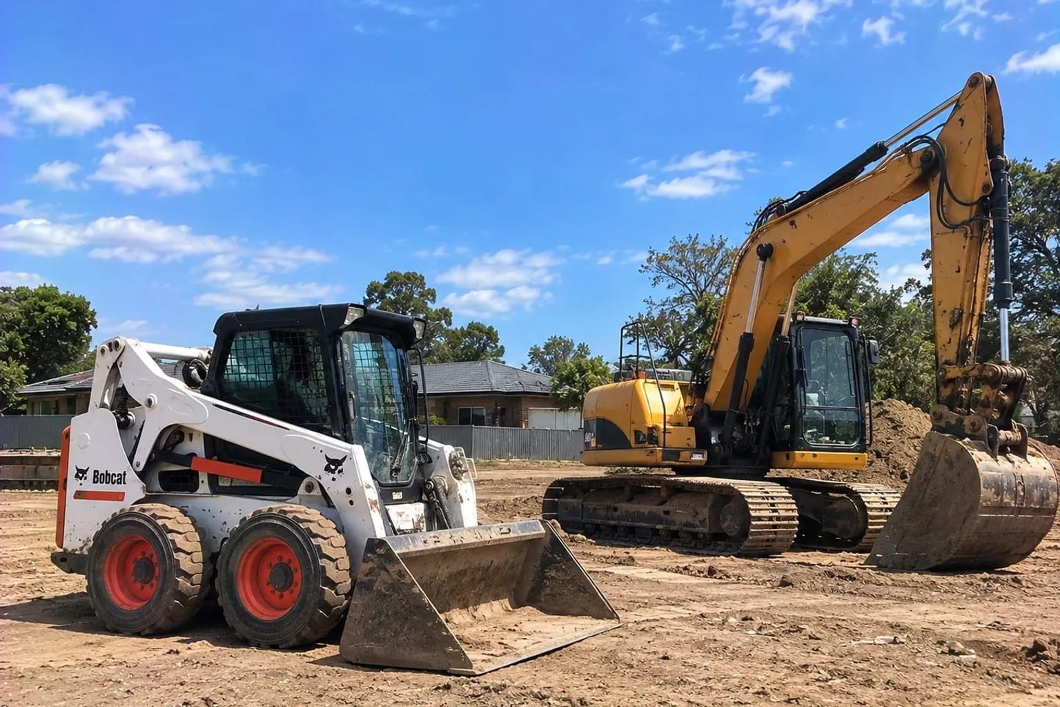 Digger set up with machine guidance at an Auckland earthworks job